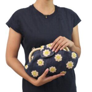Larone Artisans / Habi Home Daisy Signature Basic Clutch in Black and Yellow